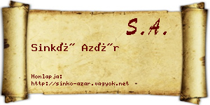 Sinkó Azár névjegykártya